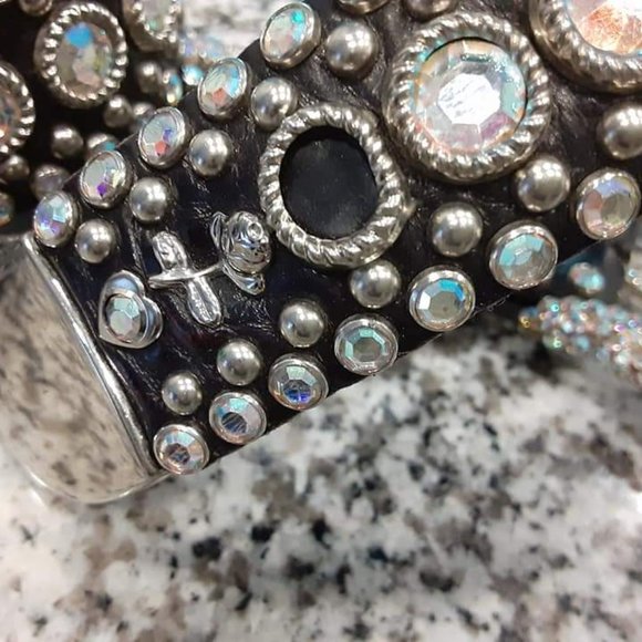 KIPPYS KIPPY belt bling leather crystal stones (fits approx. waist 25-32\